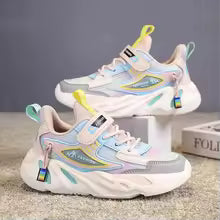 New Kids Girls Sneakers Breathable Mesh Running Shoes Lightweight Soft Sole Sports Shoes for Children School Walking Tennis