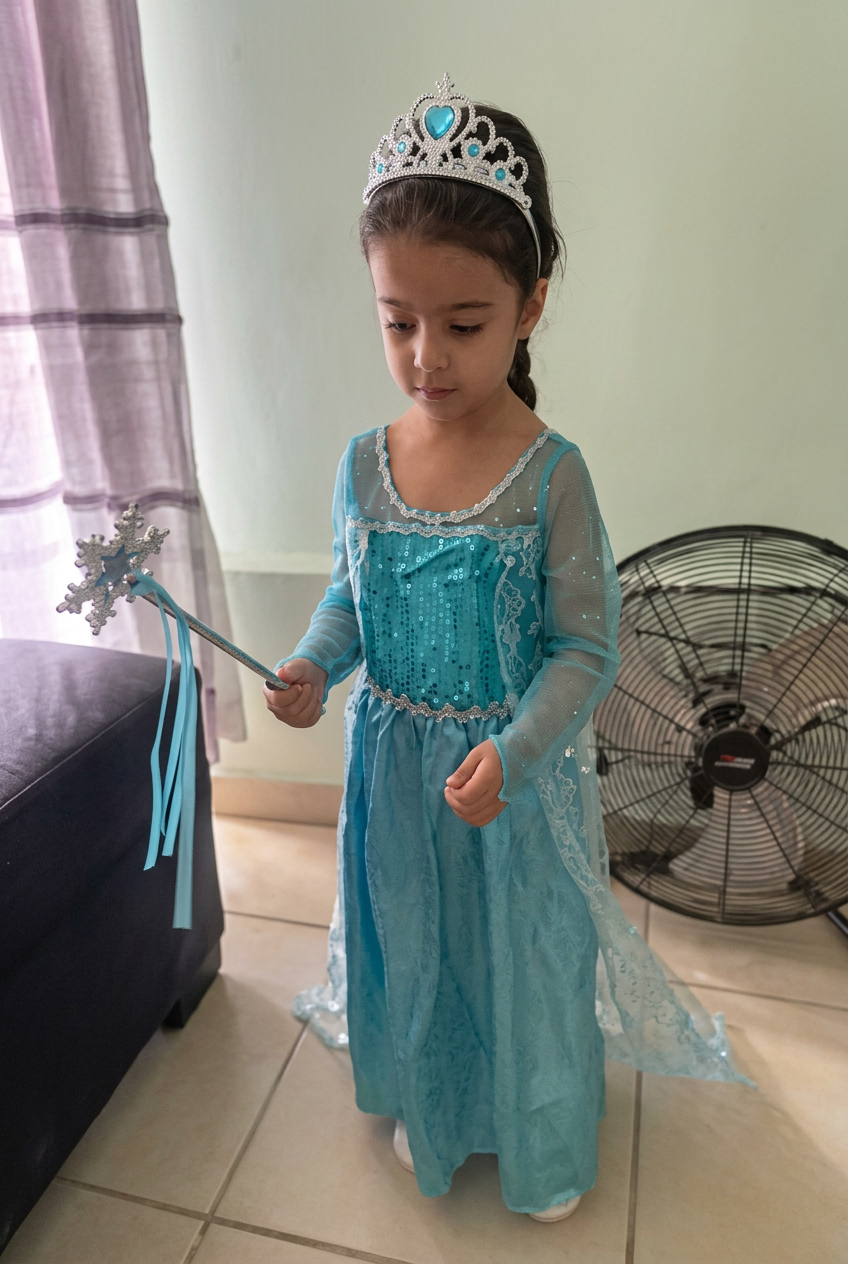 Elsa Dress Cosplay Princess Dress Light Blue Long Sleeve Sequin Children Dresses Carnival Party Evening Dress Dress For Girls