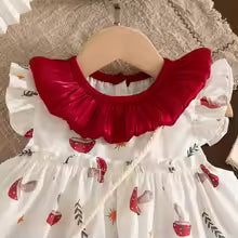Girls' Dresses Summer Cartoon-Printed Cotton Sleeveless Baby Girls Dresses Cute Princess Beach Baby Dresses Baby Girl Clothing