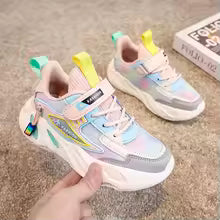 New Kids Girls Sneakers Breathable Mesh Running Shoes Lightweight Soft Sole Sports Shoes for Children School Walking Tennis