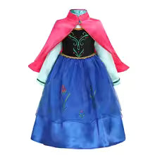 Elsa Anna Kid Princess Girls Dress Rapunzal Kids Cosplay Halloween Vestidos Children Costume Birthday Party Dress