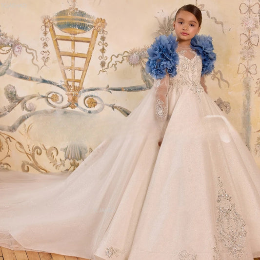 Kids Girls Birthday Princess Dress Children Flower Girl WeddingParty Pageant Formal Dresses Gown for Host Piano Performance