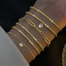 6Pcs 925 Sterling Silver Rhinestone Bracelets for Women Girls Luxury Korean Sparkling Starry Sky Charm Bracelets Party Jewelry