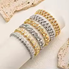 Paperclip Chain Bracelet 14K Gold Plated Cubic Zirconia Watch Strap Chunky Link Adjustable Stackable Jewelry For Women Girl Gift