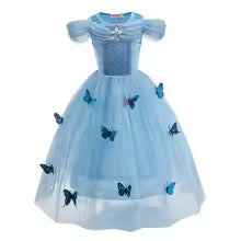 Elsa Anna Kid Princess Girls Dress Rapunzal Kids Cosplay Halloween Vestidos Children Costume Birthday Party Dress