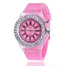 led Flash Luminous Watch Personality trends students lovers jellies woman men's watches 7 color light WristWatch bayan kol saati