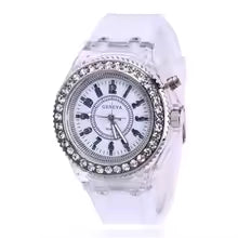 led Flash Luminous Watch Personality trends students lovers jellies woman men's watches 7 color light WristWatch bayan kol saati