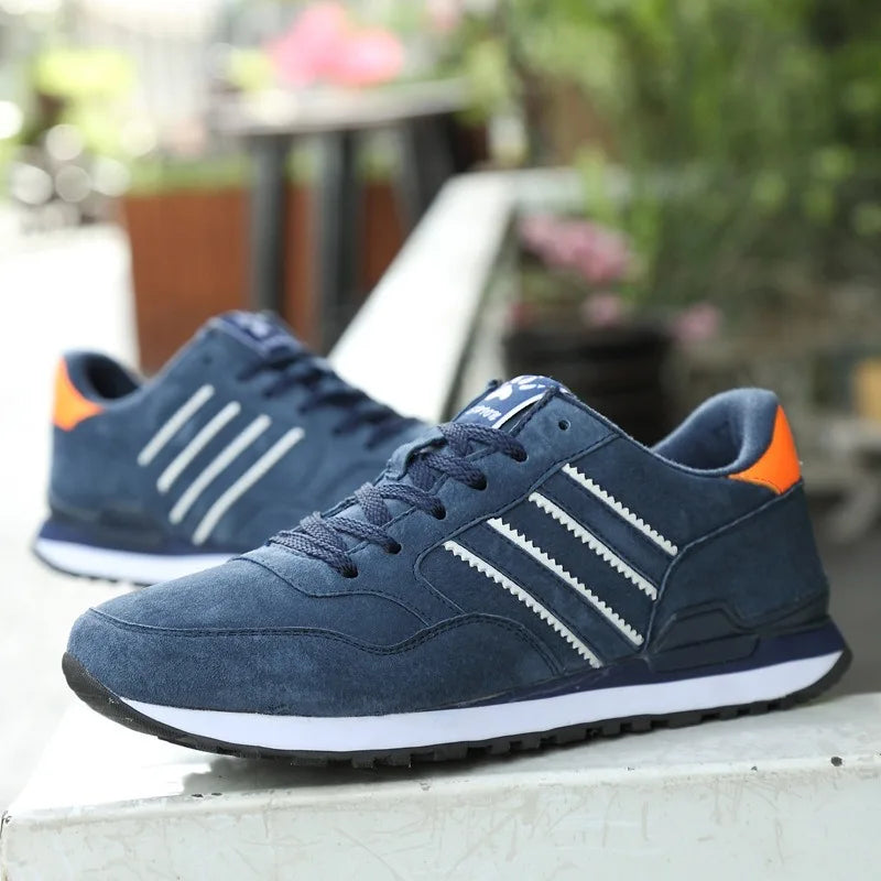 Sneakers for Men High Quality Suede Casual Shoes Luxury Tenis Shoes for Men Lace-up Flats Sport Running Shoes Кроссовки Мужские
