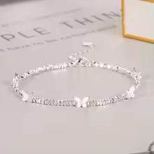 VENTFILLE 925 Sterling Silver Butterfly Bracelet for Girl Bead String Design Insect Fashion Versatile Jewelry Gift Dropshipping