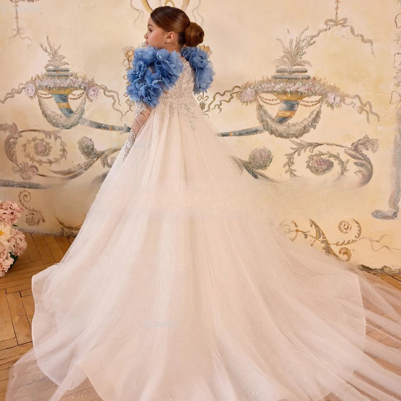 Kids Girls Birthday Princess Dress Children Flower Girl WeddingParty Pageant Formal Dresses Gown for Host Piano Performance