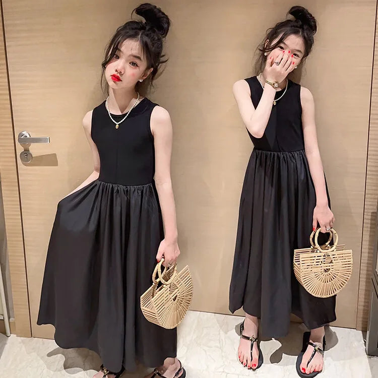 French teenage girls dress roupa vestido longo infantil menina 12 a 14anos kids clothes pink one-pieces elegant long dresses 10