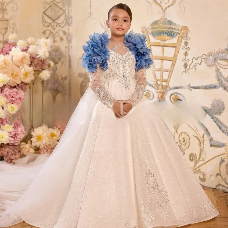 Kids Girls Birthday Princess Dress Children Flower Girl WeddingParty Pageant Formal Dresses Gown for Host Piano Performance
