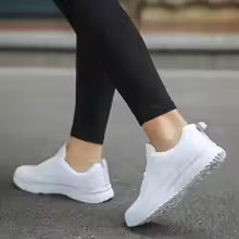 Women Casual Shoes Fashion Breathable Walking Mesh Flat Shoes Sneakers White Female Footwear