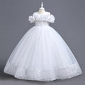 Kids Girl Party Dresses for Wedding Girls Bridesmaid Long Dress Gown 4-12 Years Child Tulle Clothes