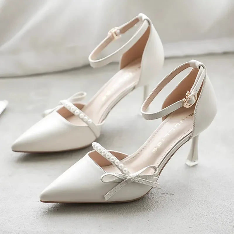 2026 New Women Shoes Fashion Pointed Tip High Heeled Sandals for Woman Elegant French Casual Shoe Designer Shoes Sandalias Mujer