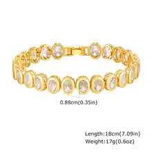 Paperclip Chain Bracelet 14K Gold Plated Cubic Zirconia Watch Strap Chunky Link Adjustable Stackable Jewelry For Women Girl Gift