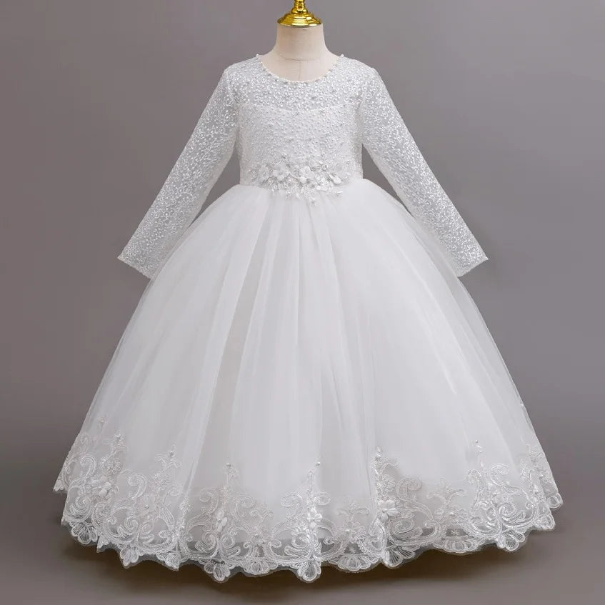 girls dress Long dresses for girls aged 4-12 Birthday dress Gorgeous and elegant beauty pageant dress Wedding flower girl dress
