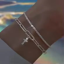 6Pcs 925 Sterling Silver Rhinestone Bracelets for Women Girls Luxury Korean Sparkling Starry Sky Charm Bracelets Party Jewelry