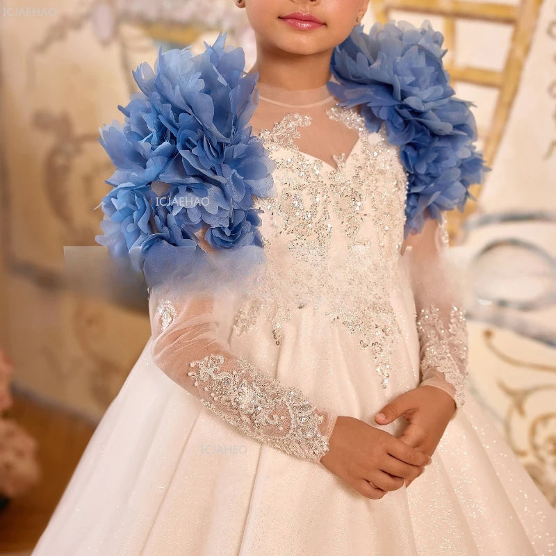 Kids Girls Birthday Princess Dress Children Flower Girl WeddingParty Pageant Formal Dresses Gown for Host Piano Performance