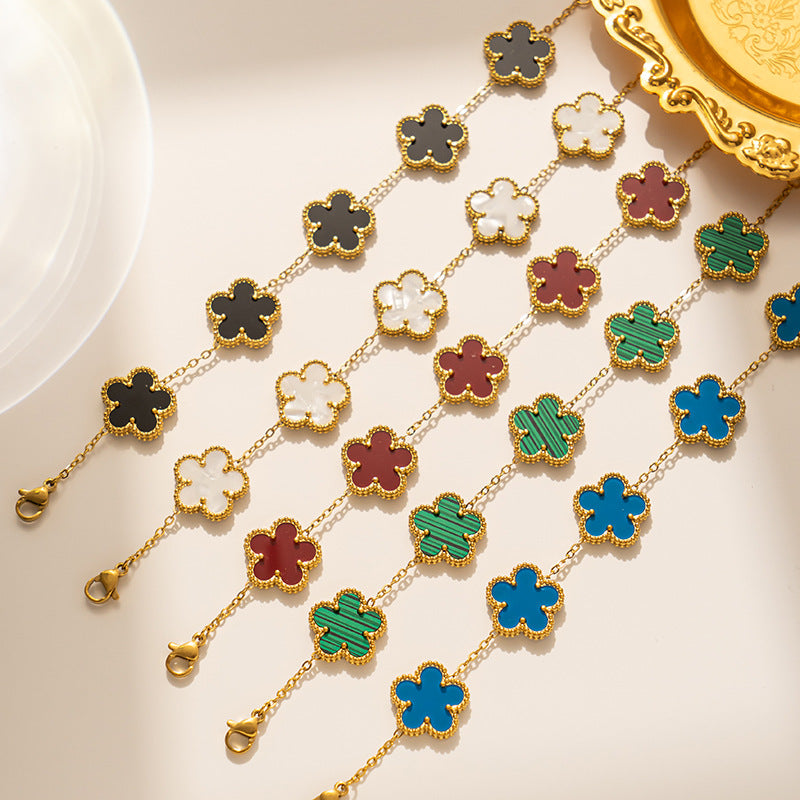 Bracelet Ladies Adjustable Five Flower Bracelets