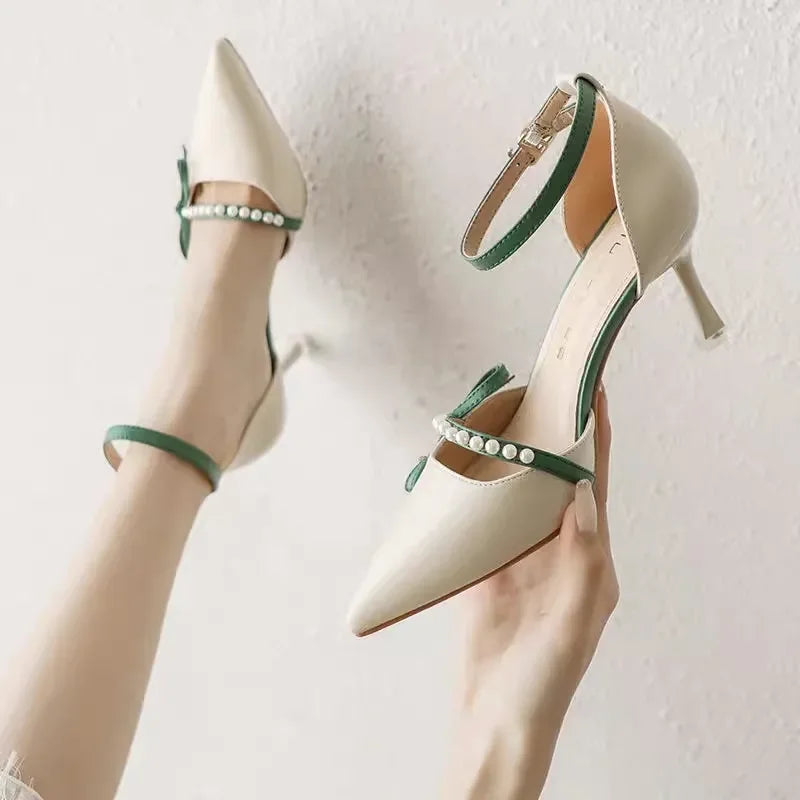 2026 New Women Shoes Fashion Pointed Tip High Heeled Sandals for Woman Elegant French Casual Shoe Designer Shoes Sandalias Mujer