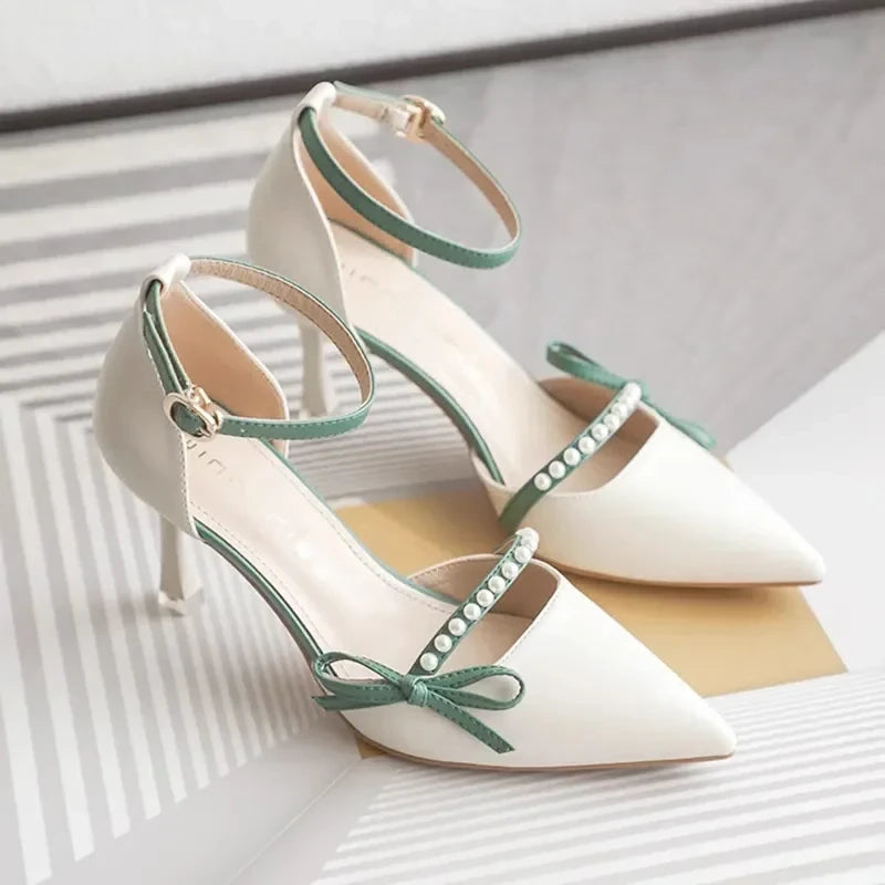2026 New Women Shoes Fashion Pointed Tip High Heeled Sandals for Woman Elegant French Casual Shoe Designer Shoes Sandalias Mujer