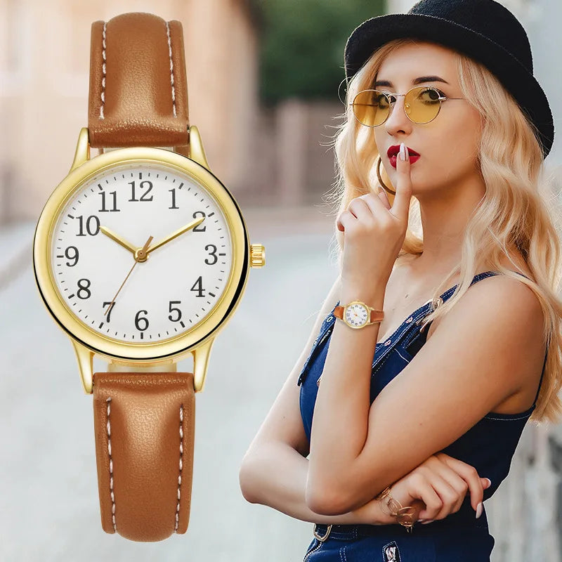 New Fashion Students Watches Ladies Luxury Wrist Watches Woman Small Leather Bracelet Watch For Girls Gifts Relogio Feminino Hot