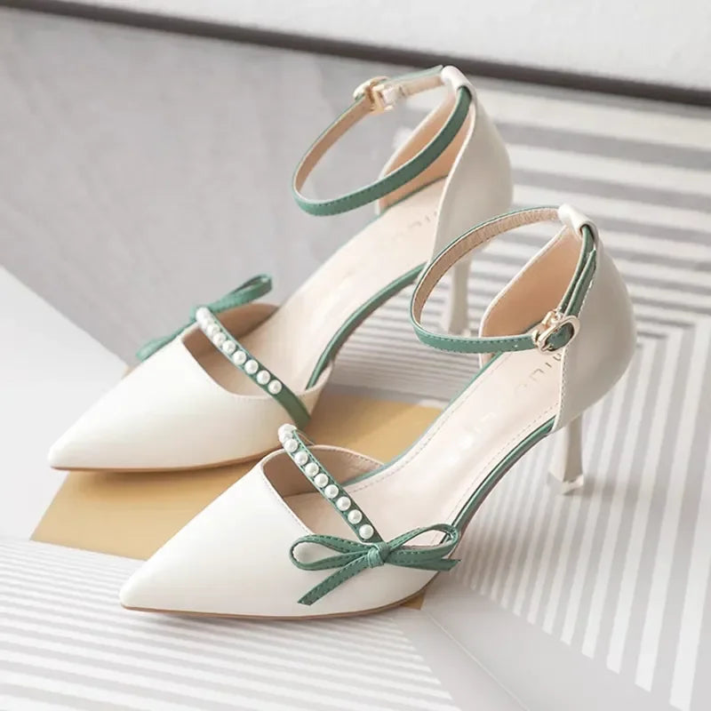 2026 New Women Shoes Fashion Pointed Tip High Heeled Sandals for Woman Elegant French Casual Shoe Designer Shoes Sandalias Mujer