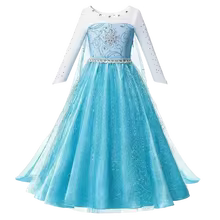 Elsa Anna Kid Princess Girls Dress Rapunzal Kids Cosplay Halloween Vestidos Children Costume Birthday Party Dress
