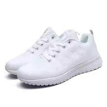 Women Casual Shoes Fashion Breathable Walking Mesh Flat Shoes Sneakers White Female Footwear