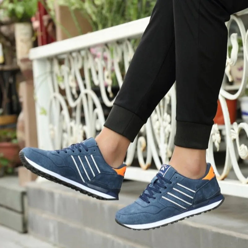 Sneakers for Men High Quality Suede Casual Shoes Luxury Tenis Shoes for Men Lace-up Flats Sport Running Shoes Кроссовки Мужские